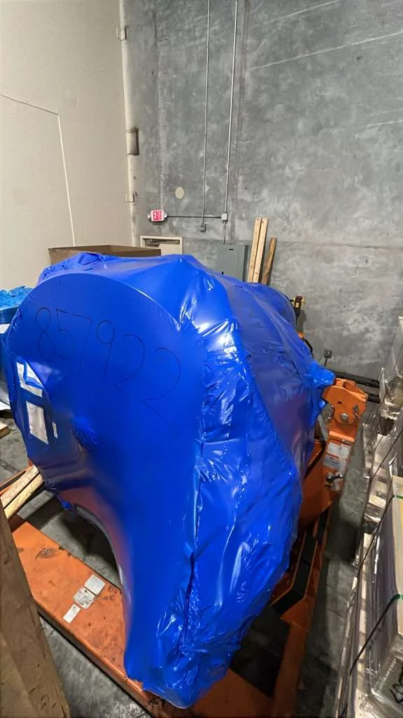 Another angle of the protected component and its support.