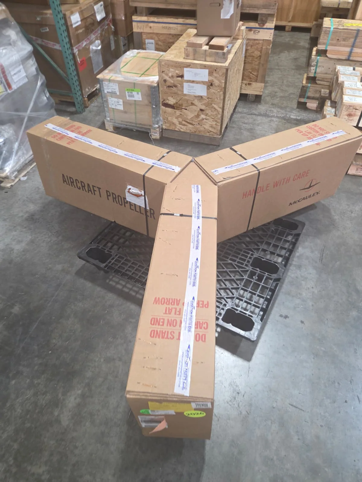 Another view of the long propeller packages.